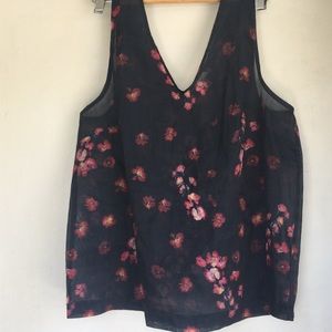 a new day black floral blouse size L